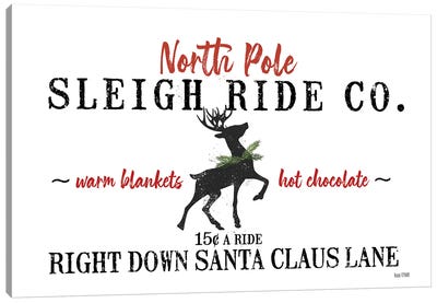 Sleigh Rides Canvas Art Print - Reindeer Art