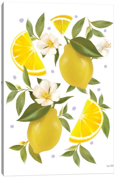 Citrus Lemon Botanical Canvas Art Print