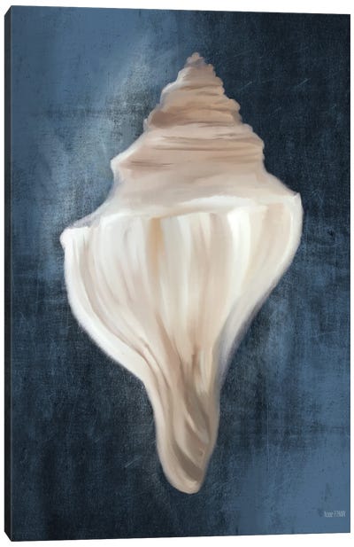 Conch Shell Blues I Canvas Art Print - Sea Shell Art