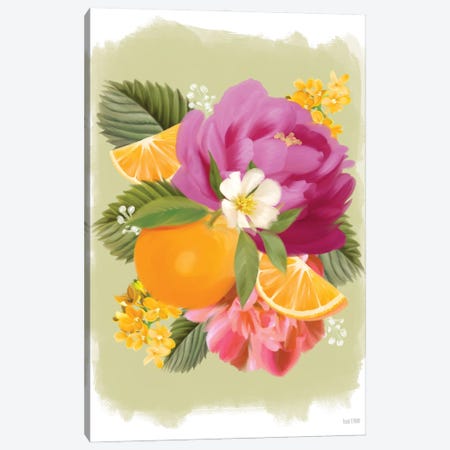 Summer Citrus Floral II Canvas Print #HFE88} by House Fenway Canvas Print
