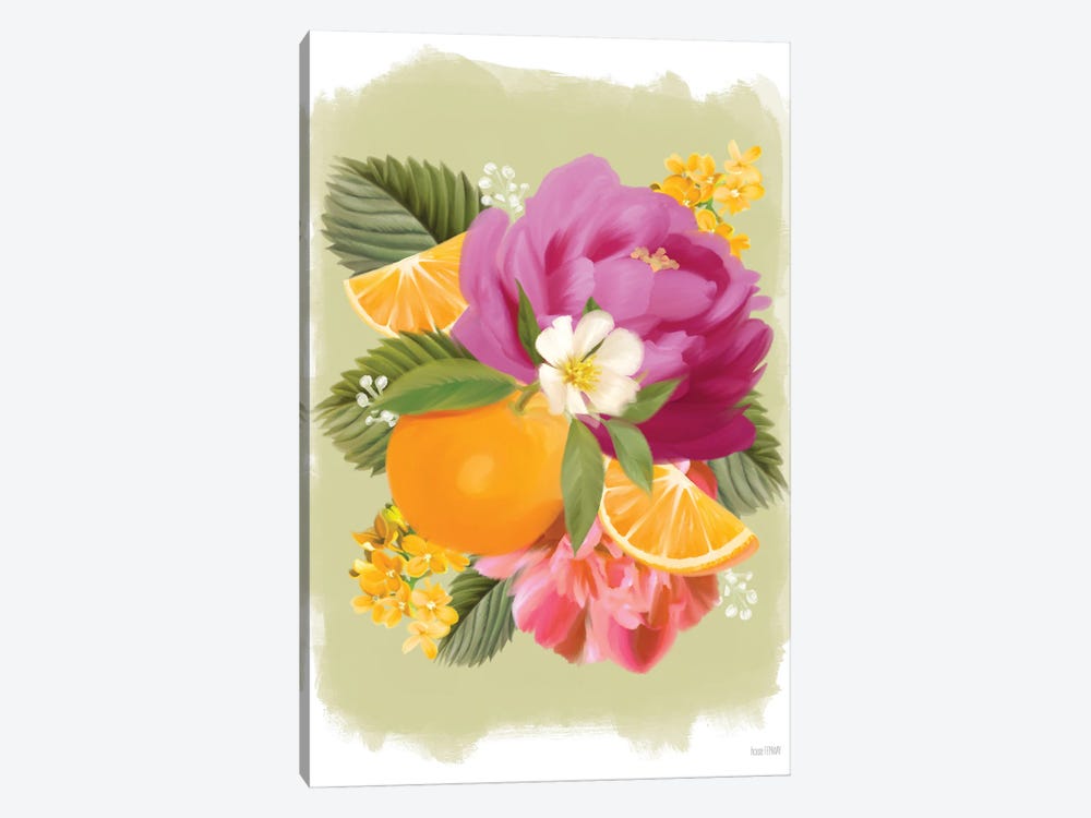 Summer Citrus Floral II 1-piece Canvas Artwork