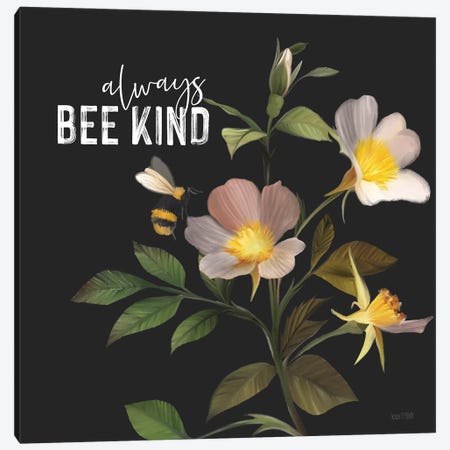 Always Bee Kind Canvas Print #HFE93} by House Fenway Canvas Wall Art