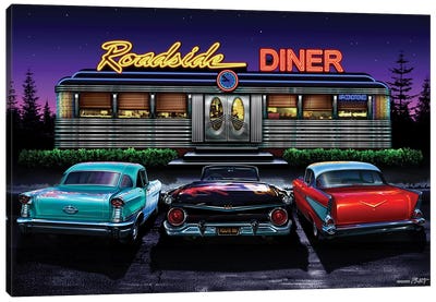 Roadside Diner I Canvas Art Print - Automobile Art