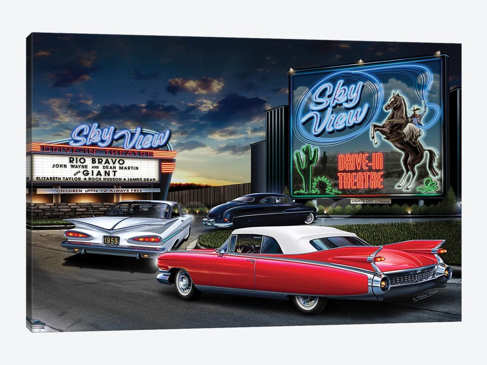 Skyview Drive-In I 1-piece Canvas Wall Art