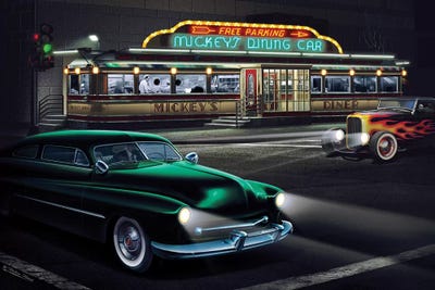 Mickey's Diner I by Helen Flint framed canvas print