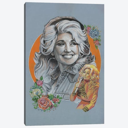 Dolly Parton Canvas Print #HFM19} by Chris Hoffman Art Canvas Art