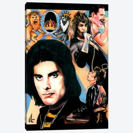 Freddie Mercury Collage Canvas Print #HFM23} by Chris Hoffman Art Canvas Art Print