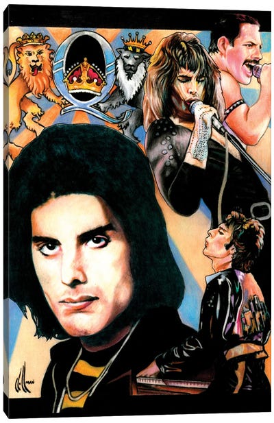 Freddie Mercury Collage Canvas Art Print - '70s Music