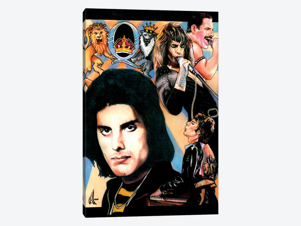 Freddie Mercury Collage by Chris Hoffman Art 1-piece Canvas Artwork