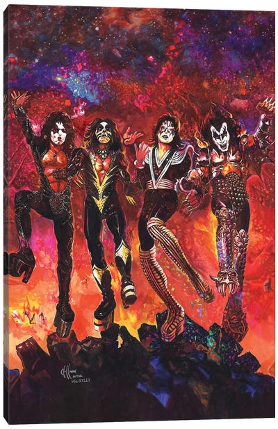 Kiss Destroyer Canvas Art Print - Seventies Nostalgia Art
