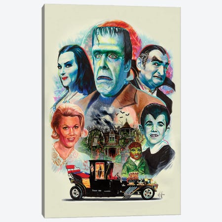 The Munsters Collage Canvas Print #HFM37} by Chris Hoffman Art Canvas Print