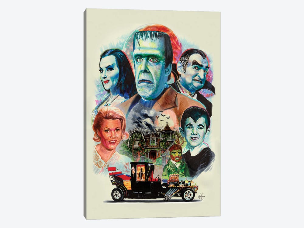 The Munsters Collage by Chris Hoffman Art 1-piece Canvas Art Print