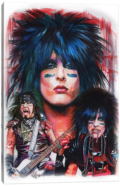 Nikki Sixx Collage Canvas Art Print - Heavy Metal Art