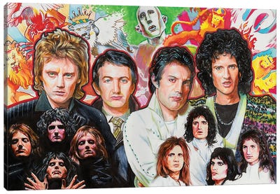 Queen Collage Canvas Art Print - Chris Hoffman Art