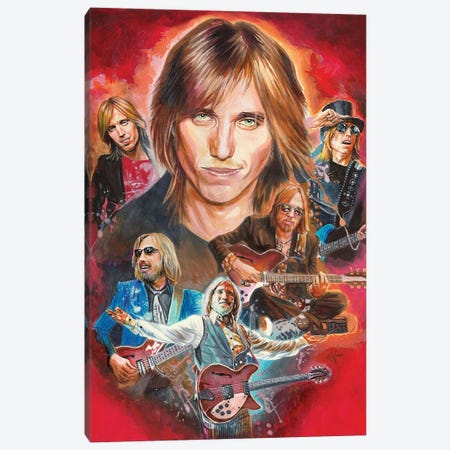 Tome Petty Collage Canvas Print #HFM50} by Chris Hoffman Art Canvas Art