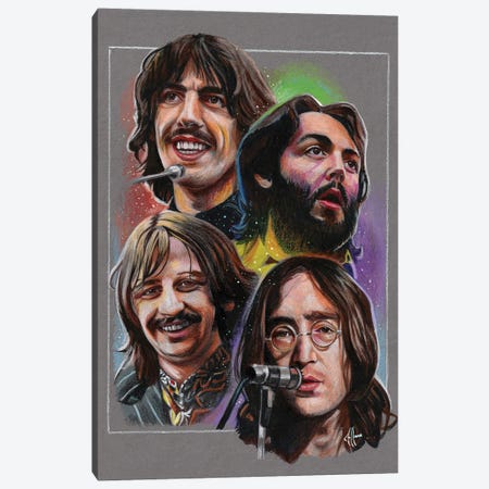 Beatles Collage Canvas Print #HFM8} by Chris Hoffman Art Canvas Art Print