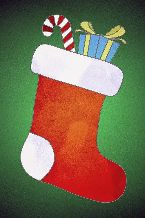 Festive Stocking by 5by5collective wall art