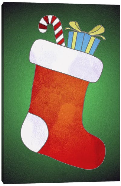 Festive Stocking Canvas Art Print - Holiday Fenestella