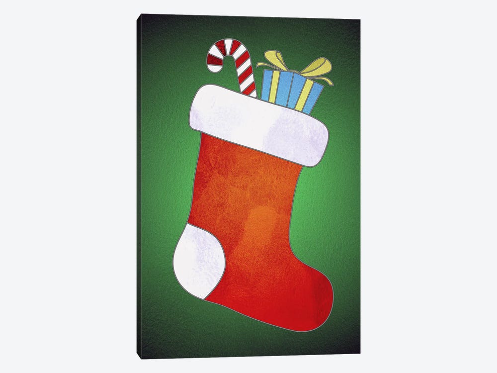 Festive Stocking by 5by5collective 1-piece Canvas Art Print