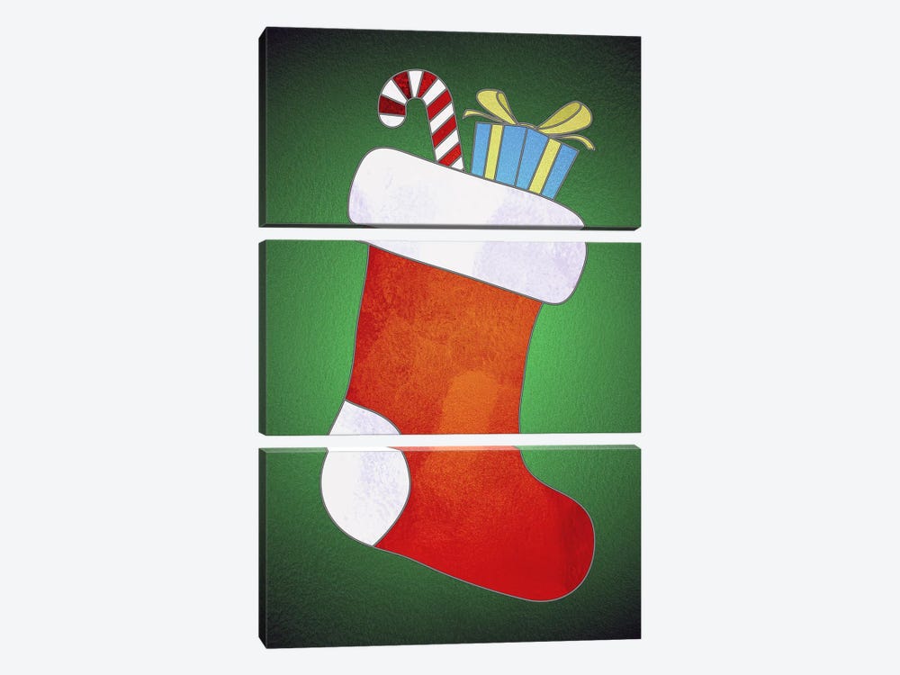 Festive Stocking by 5by5collective 3-piece Art Print