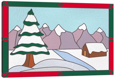Snowy Terrain Canvas Art Print - Holiday Fenestella
