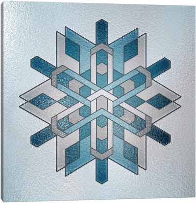 Structural Snowflake Canvas Art Print - Christmas Art