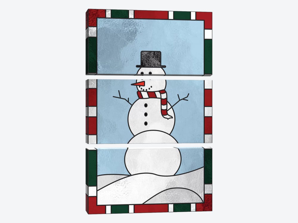 Winter Snowman by 5by5collective 3-piece Canvas Artwork