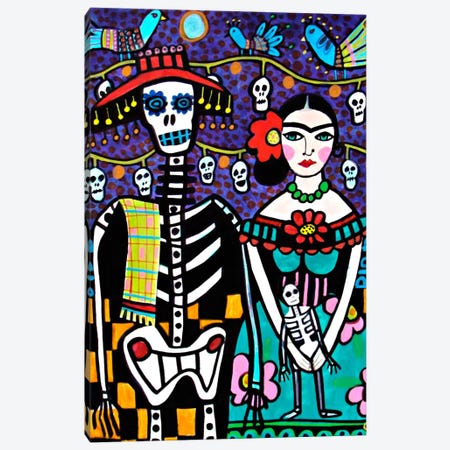 Day of the Dead Frida Canvas Print #HGL5} by Heather Galler Canvas Art