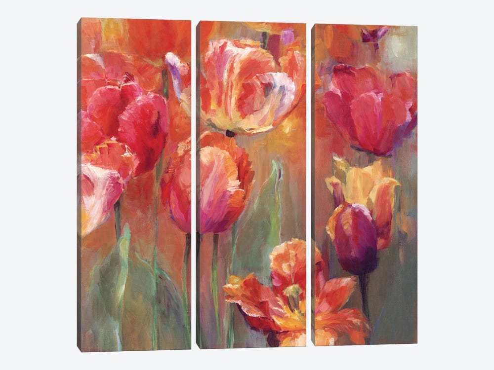 Tulips In The Midst-Red (Right) by Marilyn Hageman 3-piece Canvas Artwork
