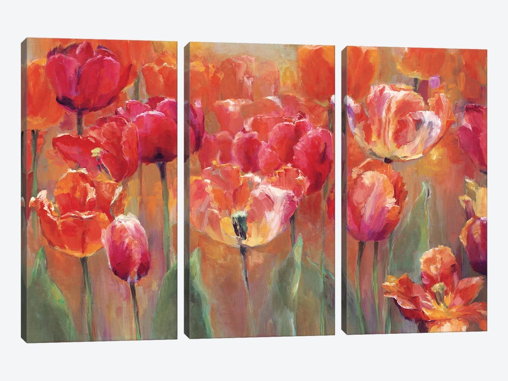 Tulips In The Midst-Red by Marilyn Hageman 3-piece Canvas Art