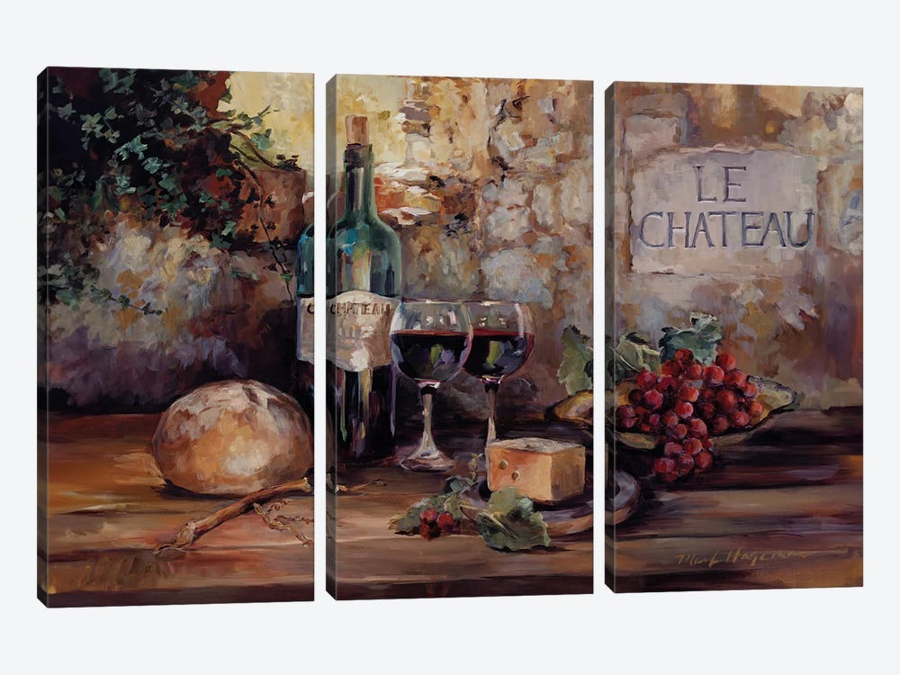 Le Chateau - Burgundy by Marilyn Hageman 3-piece Canvas Art Print