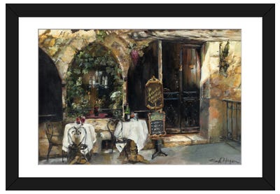 Meeting at the Cafe Paper Art Print - Framed Art Prints