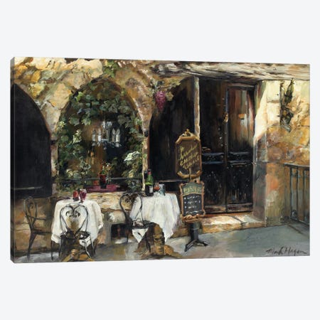 Meeting at the Cafe Canvas Print #HGM39} by Marilyn Hageman Canvas Art Print