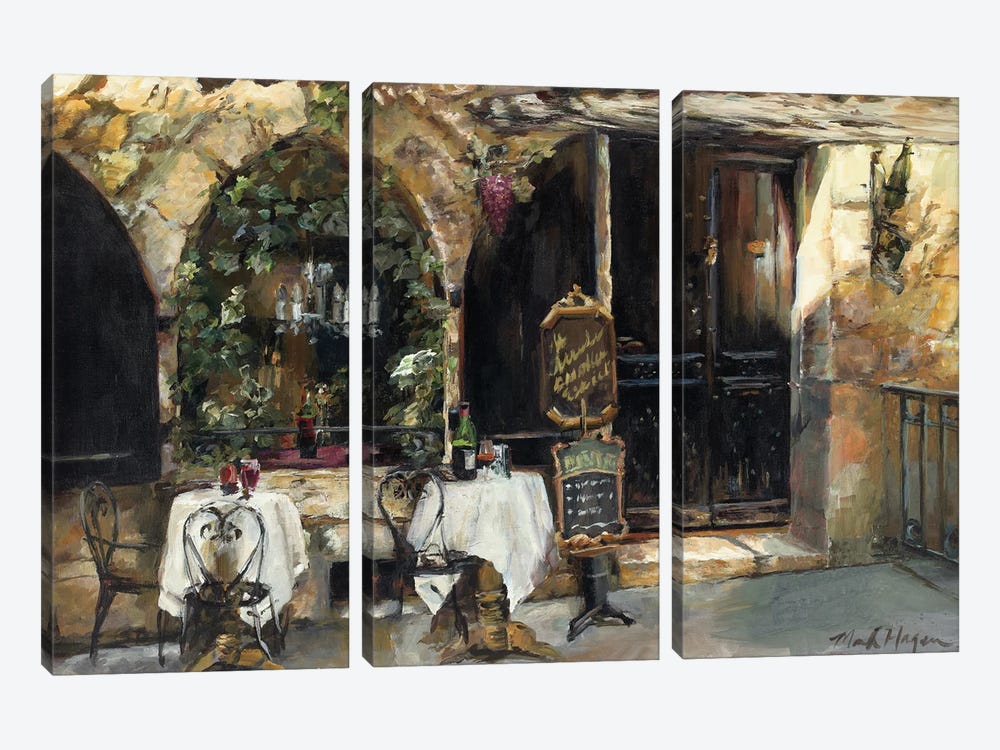 Meeting at the Cafe by Marilyn Hageman 3-piece Art Print