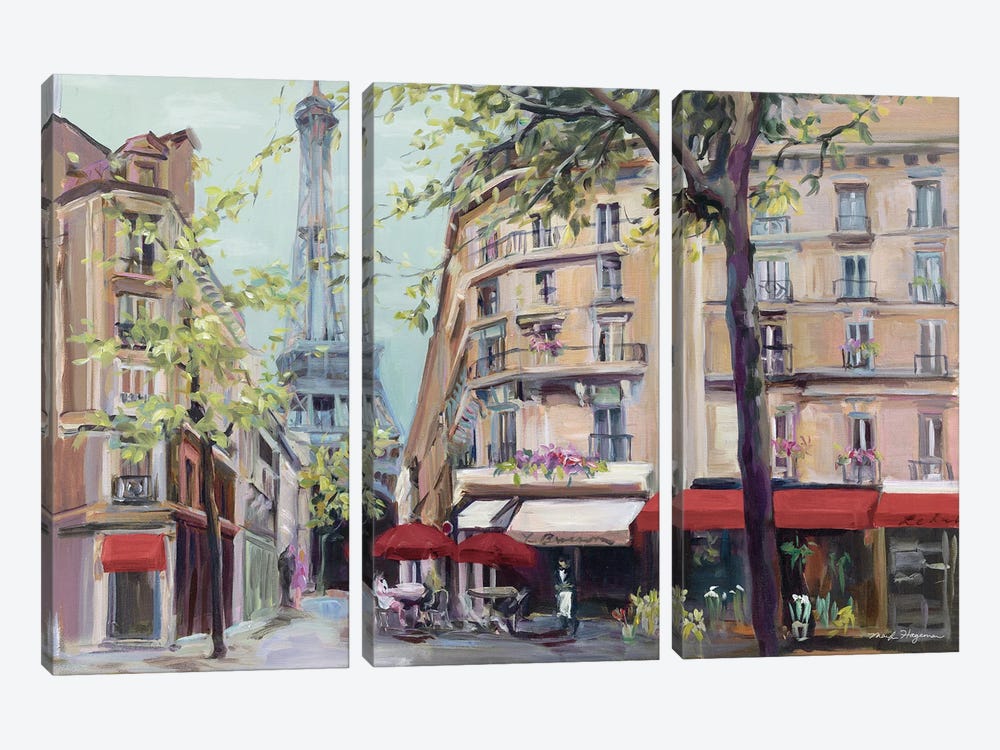 Springtime in Paris by Marilyn Hageman 3-piece Canvas Art Print