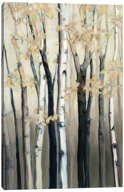 Golden Birch I Canvas Art Print - Scenic & Nature Bedroom Art
