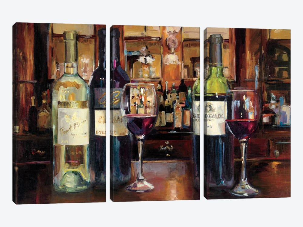 A Reflection Of Wine by Marilyn Hageman 3-piece Canvas Art Print