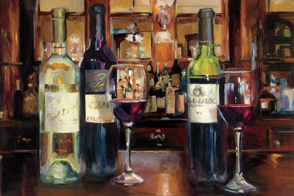 Large Art for Kitchen - Canvas Prints: A Reflection Of Wine by Marilyn Hageman