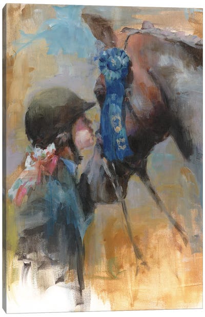 Blue Ribbon Day Canvas Art Print - Equestrian Art