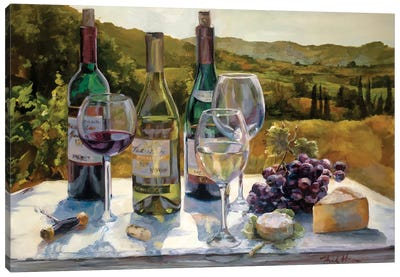 Wine In the Light Canvas Art Print - Drink & Beverage Art