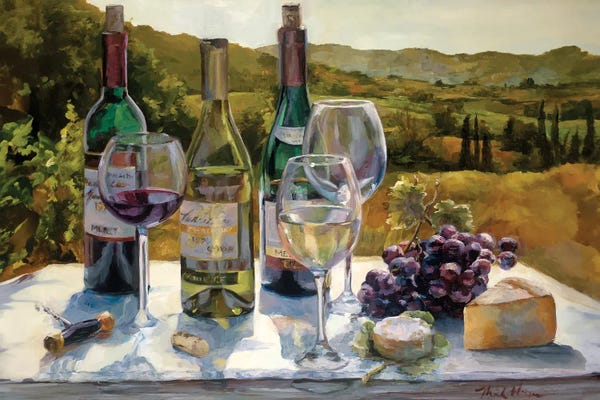 Large Art for Kitchen - Canvas Prints: Wine In the Light by Marilyn Hageman