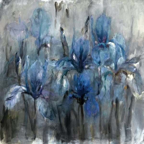 Traditional Living Room: Blue Iris by Marilyn Hageman
