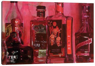 Red Bourbon Canvas Art Print - Monochromatic Moments