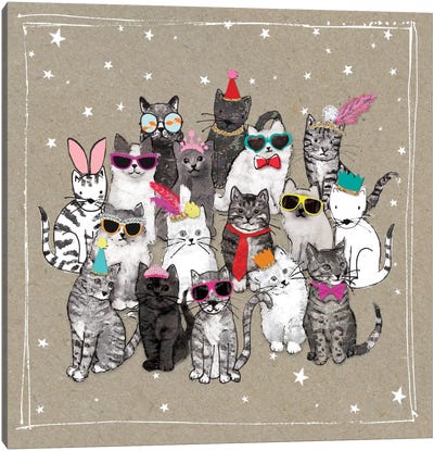 Fancy Pants Cats VII Canvas Art Print - Kitten Art