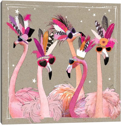 Fancy Pants Bird IV Canvas Art Print - Flamingo Art