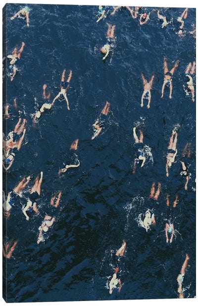 Swimming Canvas Art Print - Monochromatic Photography