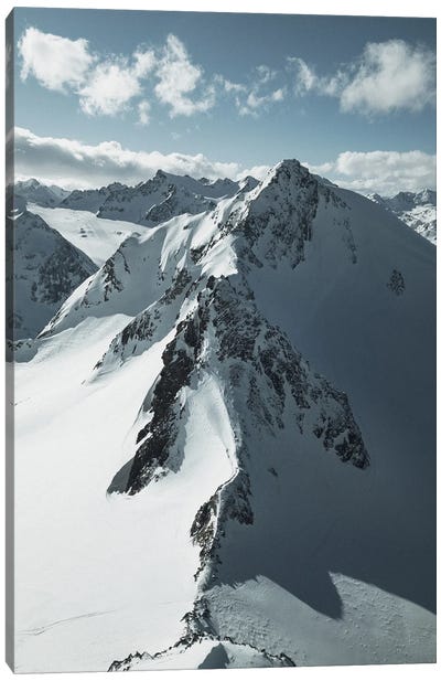 Glacier Top In Austria Canvas Art Print - Glacier & Iceberg Art