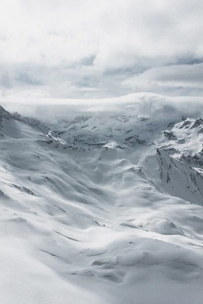 Monochromatic Photography: Mountains - Cloudy Alps by Sebastian Hilgetag
