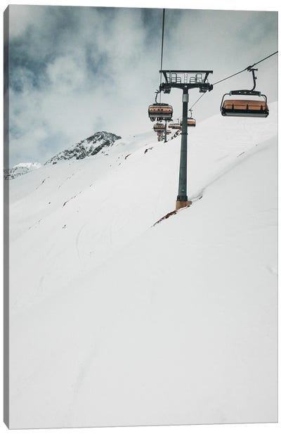 Riding The Lift In Winter Canvas Art Print - Fine Art Photography