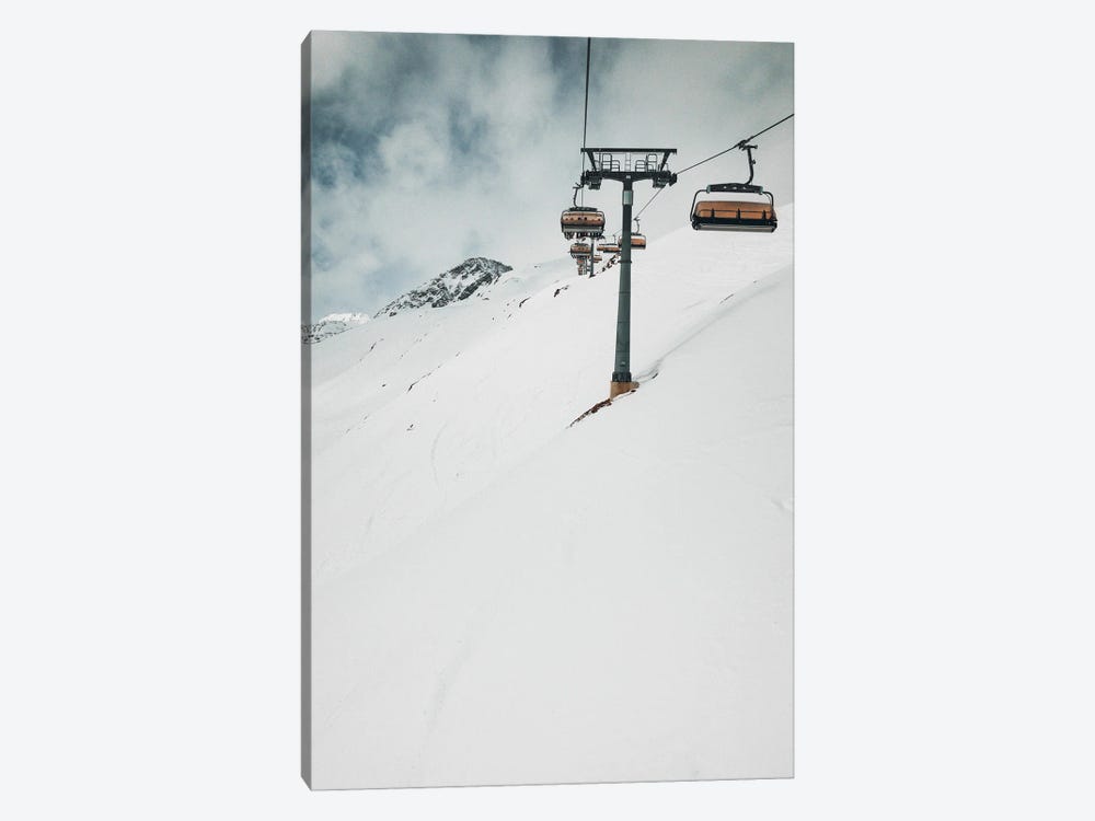 Riding The Lift In Winter by Sebastian Hilgetag 1-piece Canvas Artwork